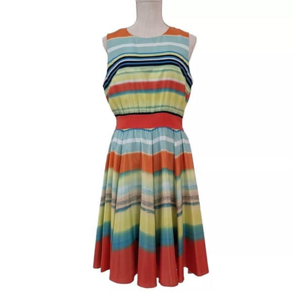 Ted Baker London Orange Yellow Sleeveless Midi Sundress - Picture 3 of 5